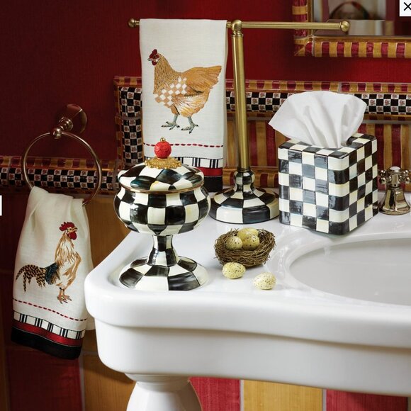 FINAL SALE: McKenzie-Childs Courtly Check Boutique Tissue Box Cover (#1) - Picture 4 of 5